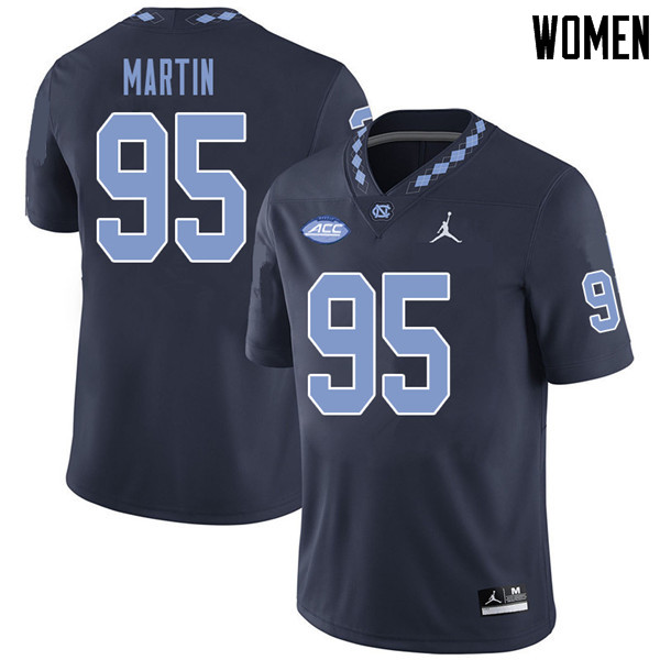 Jordan Brand Women #95 Kareem Martin North Carolina Tar Heels College Football Jerseys Sale-Navy